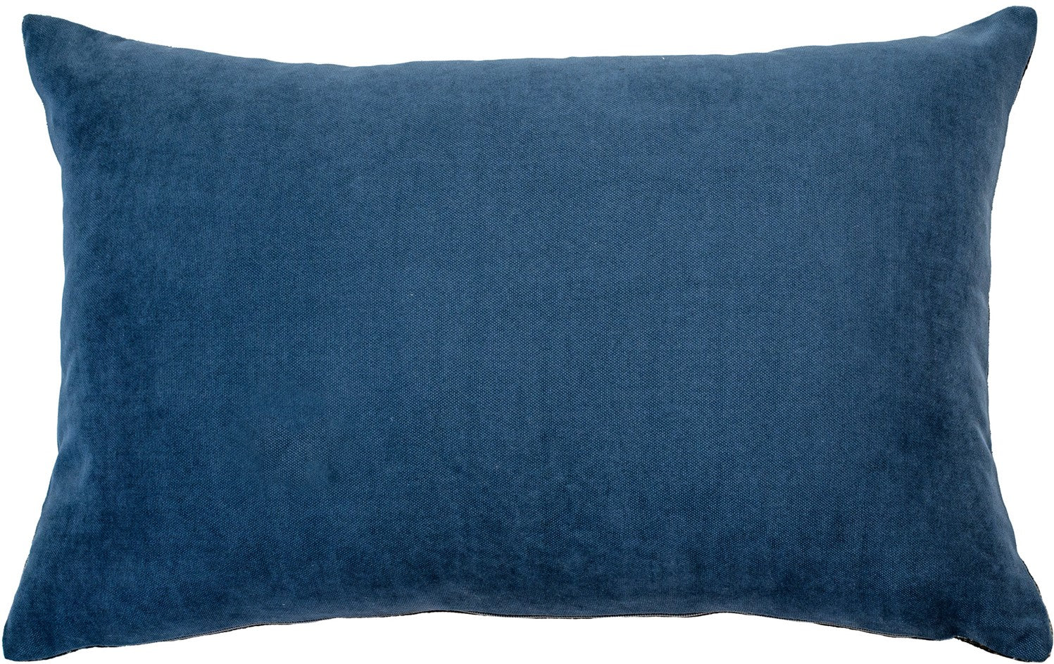 Malini Brienne Blue Velvet Distressed Rectangle Cushion